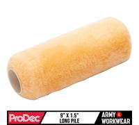 ProDec Rouleau 225 mm x 38 mm poils longs en laine mérinos haute qualité pour émulsions et peintures de maçonnerie sur murs intérieurs, extérieurs et plafonds