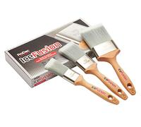 ProDec Advance Ice Fusion Lot de 3 pinceaux Professionnels | fibres synthétiques pour émulsions, peintures brillantes et satinées sur murs, plafonds, bois et métal