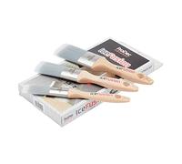 ProDec Advance Ice Fusion Lot de 3 pinceaux Professionnels ovales, Fibres synthétiques pour plinthes, linteaux, Surfaces arrondies avec émulsions, peintures Brillantes et satinées