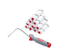 ProDec Advance Lot de 11 pièces, 10 mini-rouleaux microfibre 100 mm | poils moyens et monture pour finition lisse à l’émulsion ou à la lasure sur murs intérieurs, plafonds et bois