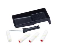 ProDec Advance Lot de 6 mini-rouleaux microfibre 100 mm poils courts, monture, bac, finition lisse, émulsion, peinture brillante/satinée, vernis, lasure, sur mur intérieur, plafond, bois, métal