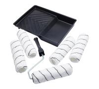 ProDec Advance Lot de 7 Articles 225 mm x 44 mm, 5 Rouleaux Microfibre Poils Moyens, Monture et bac pour émulsions sur Murs intérieurs et plafonds