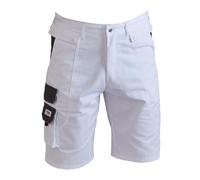 ProDec Advance Painter's Shorts for Men & Women, Stain-Resistant White Work Utility & Safety Shorts, Decorators Short for Men & Women, Painters Trousers, White Work Short, 32" Waist