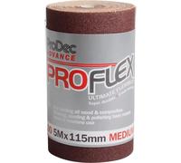 ProDec Advance Rouleau de 5 m de papier abrasif, oxyde d’aluminium, grain 100 moyen-fin ProFlex ultra flexible, résistant aux fissures pour poncer bois, peinture, plâtre, joints, métal et plus