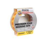 ProDec Advance Ruban de masquage Precision Edge 24 mm x 50 m multi-surfaces pour des lignes nettes sans coulure de peinture pour travaux de peinture intérieure compatible avec toutes les peintures