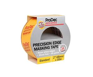 ProDec Advance Ruban de masquage Precision Edge 48 mm x 50 m | multi-surfaces, lignes nettes sans coulure, peinture intérieure, compatible toutes peintures