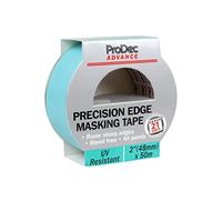 ProDec Advance Ruban de masquage UV Precision Edge 50 mm x 50 m multi-surfaces résistant aux UV pour des lignes nettes sans coulure de peinture pour surfaces intérieures et extérieures