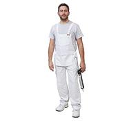 ProDec Combinaison de peintre à bretelles pour hommes et femmes, 100% coton absorbant, salopette de peintre blanche, salopette de décorateur pour hommes et femmes, pochette de peintre