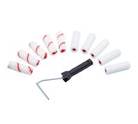 ProDec Contractor Lot de 11 articles dont 10 mini-rouleaux 100 mm | assortis et monture pour finition lisse avec émulsions, peintures brillantes et satinées