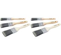ProDec Decorator Lot de 6 pinceaux à Fibres synthétiques pour Une Finition Lisse avec Les émulsions, peintures Brillantes et satinées sur Murs, plafonds, Bois et métal