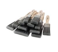 ProDec Lot de 12 pinceaux pour décorateur, Fibres synthétiques pour Une Finition Lisse avec Les émulsions, peintures Brillantes et satinées sur Murs, plafonds, Bois et métal