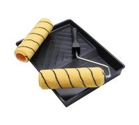 ProDec Lot de 2 rouleaux 225 mm poils moyens pour émulsion et peinture de maçonnerie poils moyens, monture et bac pour peindre murs et plafonds