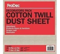 ProDec Lot de 3 bâches 3,6 m x 2,7 m et 7,2 m x 0,9 m | en coton robuste pour protéger sols, mobilier, escaliers, entrées et couloirs