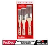 ProDec Lot De 3 Pinceaux Pour Peinture Premier À Poils Synthétiques Plat