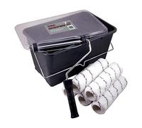 ProDec Lot de 7 articles 225 mm x 44 mm, 5 rouleaux microfibre, monture et seau de 15 litres pour émulsions sur murs intérieurs, extérieurs et plafonds
