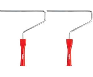ProDec Monture clip professionnelle 250 mm pour rouleau rembourré avec barre chromée de 8 mm et poignée à raccord à visser pour manche télescopique (Lot de 2)