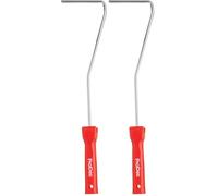 ProDec Monture compatible avec tous les mini-rouleaux 100 mm, longueur 400 mm, barre chromée universelle 6 mm de diamètre pour emboîtage, poignée qualité professionnelle (Lot de 2)