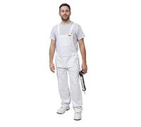 ProDec Salopette de peintre à bretelles pour hommes et femmes, 100% coton absorbant, salopette de peintre blanche, salopette de décorateur pour hommes et femmes, pochette de peintre