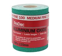ProDec Rouleau de 10 m de papier abrasif verte, oxyde d’aluminium, grain 100 moyen-fin pour poncer bois, peinture, joints, métal et plus, papier abrasif compatible avec les ponceuses électriques