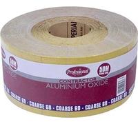 ProDec Rouleau de 50 m de papier abrasif jaune, oxyde d’aluminium, grain 60 grossier pour poncer bois, peinture, joints, métal et plus, papier abrasif compatible avec les ponceuses électriques