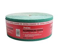 ProDec Rouleau de 50 m de papier abrasif verte, oxyde d’aluminium, grain 40 extra grossier pour poncer bois, peinture, joints, métal et plus, papier abrasif compatible avec les ponceuses électriques
