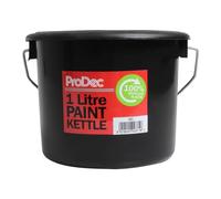 ProDec Seau à peinture plastique 100% recyclé 1 litre pour décanter peinture, vernis, produits de traitement du bois, mélanger colle à papier peint, parfait pour travailler sur échelle/plateforme
