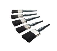 ProDec Trade Pro Lot de 5 pinceaux Professionnels, 2x38 mm, Bois et métal | soies naturelles pour finition lisse avec émulsions, peintures brillantes et satinées sur murs, plafonds, 2x50 mm, 1x75 mm