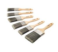 ProDec Trojan Lot de 6 pinceaux à Fibres synthétiques pour Une Finition Lisse avec Les émulsions, peintures Brillantes et satinées sur Murs, plafonds, Bois et métal