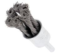 PRODIAMANT Brosse pinceau ø 19mm torsadée & torsadée avec tige ronde 6x 6mm fil d'acier torsadé 0,35 mm