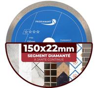 PRODIAMANT Disque à tronçonner diamanté Carrelage professionnel 150 mm x 22,23 mm F702 ProRim pas d'éclats pour les carreaux émaillés Grès cérame et pierre naturelle