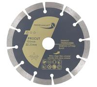 PRODIAMANT Disque Diamant Universel 150 mm x 22,2 mm - Coupe Béton, Pierre, Brique - Segment 10 mm