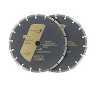 PRODIAMANT Lot de 2 disques à tronçonner diamantés universels 230 x 22,2 mm Béton, pierre, brique 230mm Disque diamant 7mm Segment