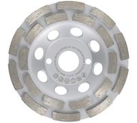 PRODIAMANT Meule boisseau diamantée 125 mm universelle pour béton et pierre - Double rangée, fixation 22,2 mm
