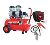 PRODIF Pack Compresseur Super Silent SIL850 50L 2CV + Enrouleur EN 10 + Soufflette + Poignée de Gonflage
