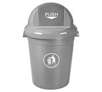 Poubelle 80 litres Push ronde grise
