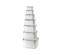 Produce Lot de 7 boîtes de rangement amovibles en polypropylène | Récipients de drainage pour égoutter les fruits sur étagère de réfrigérateur