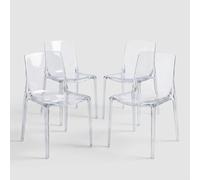 Produce Shop Adele Bizzotto Lot de 4 chaises transparentes empilables en polycarbonate