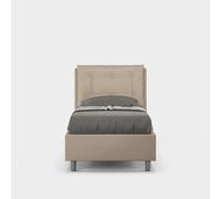 Produce Shop Annalisa S Lit simple 80 x 190 cm avec coffre coussin tête de lit rembourré Beige