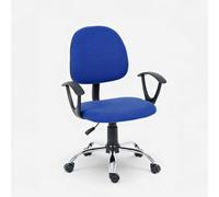 Produce Shop Chaise de bureau rembourrée et pivotante en tissu Atlas - Bleu
