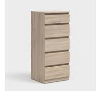Produce Shop Commode gain de place 5 tiroirs avec glissières Tetrix - Chêne