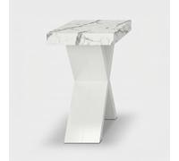 Produce Shop Console extensible gain de place avec pieds blancs croisés Paris - Effet marbre blanc