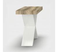 Produce Shop Console extensible peu encombrante avec pieds blancs croisés Paris - Marron