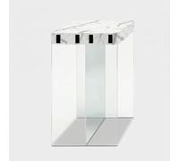 Produce Shop Console extensible peu encombrante en verre et mélamine 195 cm London - Effet marbre blanc