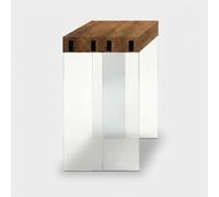 Produce Shop Console extensible peu encombrante en verre et mélamine 195 cm London - Marron foncé