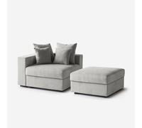 Produce Shop Fauteuil modulaire avec accoudoirs coussins et pouf, fabriqué en Italie, Cortina N DX - Argent