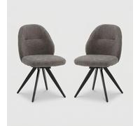Produce Shop Lot de 2 chaises rembourrées pour salle à manger Giorgia - Gris