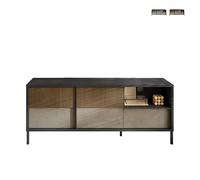Produce Shop Meuble TV salon design moderne 2 portes 1 tiroir 156 x 40 x 64 cm Saban - Beige