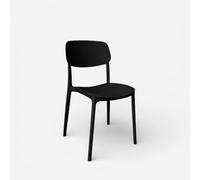 Produce Shop Rivena Lot de 30 chaises modernes en polypropylène pour événements et jardin - Noir