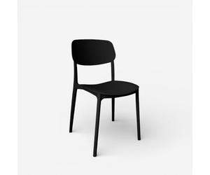 Produce Shop Rivena Lot de 30 chaises modernes en polypropylène pour événements et jardin - Noir