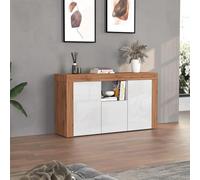 Produce Shop Torven Buffet moderne à 4 portes avec compartiments - Blanc